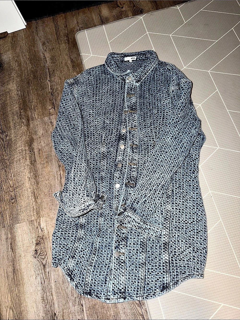 Fashion Nova textured denim Button Down Shirt Dress